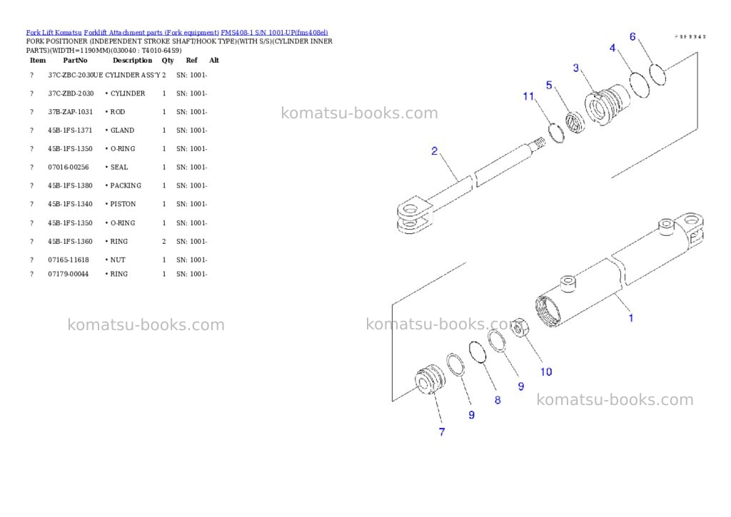 Komatsu fms408-1 s/n 1001-up Parts catalog cover Page 4 Komatsu fms408-1 s/n 1001-up Parts catalog cover Page 4