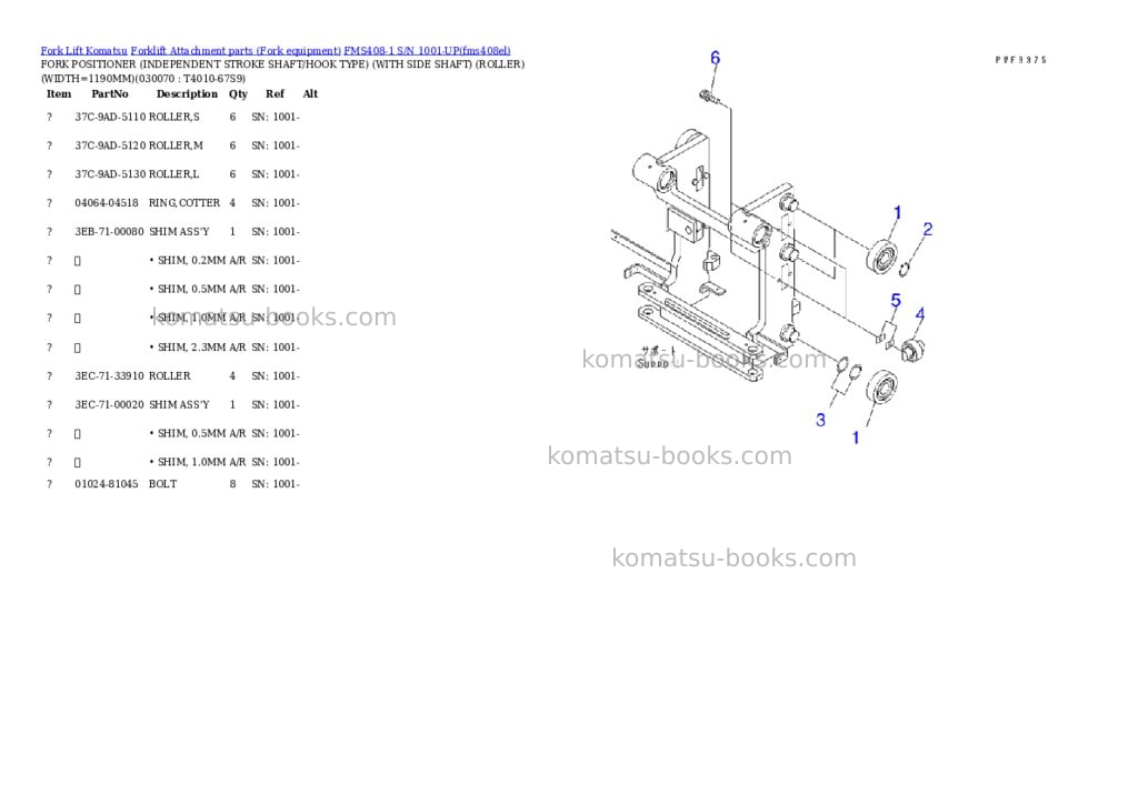 Komatsu fms408-1 s/n 1001-up Parts catalog cover Page 7 Komatsu fms408-1 s/n 1001-up Parts catalog cover Page 7