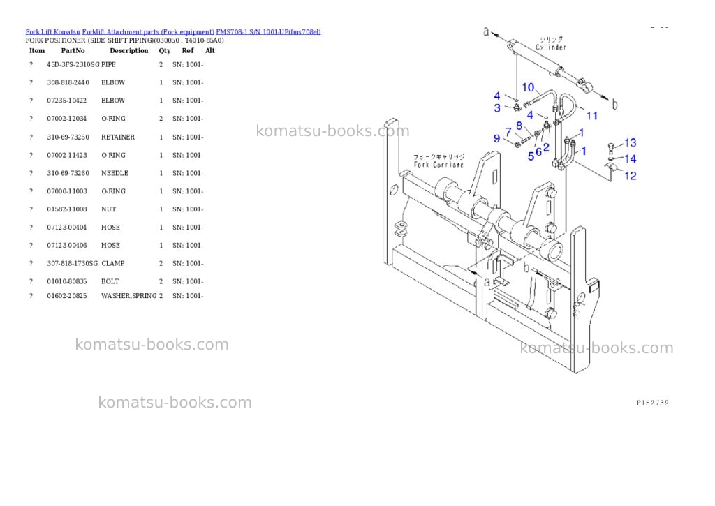 Komatsu fms708-1 s/n 1001-up Parts catalog cover Page 4