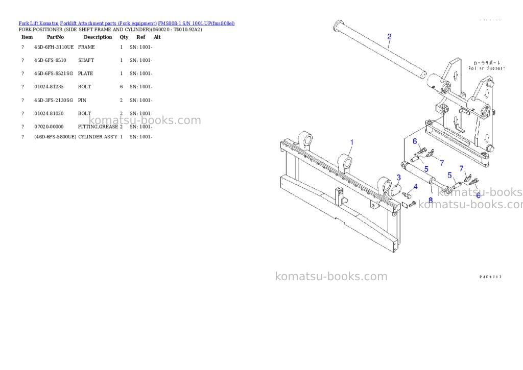 Komatsu fms808-1 s/n 1001-up Parts catalog cover Page 10