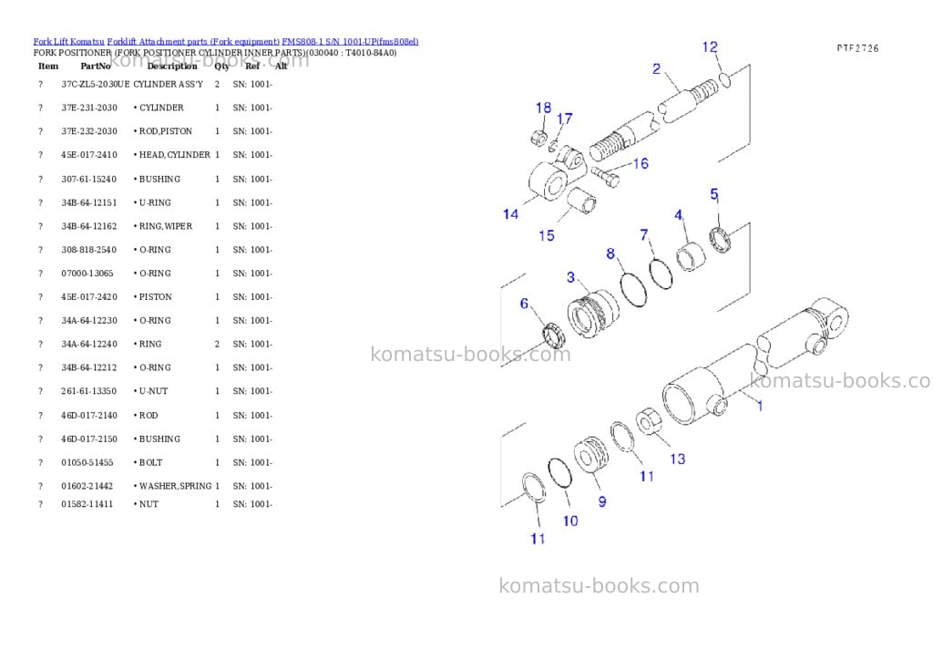 Komatsu fms808-1 s/n 1001-up Parts catalog cover Page 3