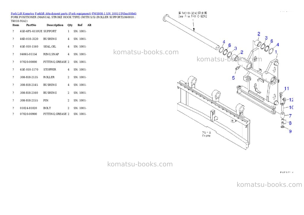 Komatsu fms808-1 s/n 1001-up Parts catalog cover Page 9