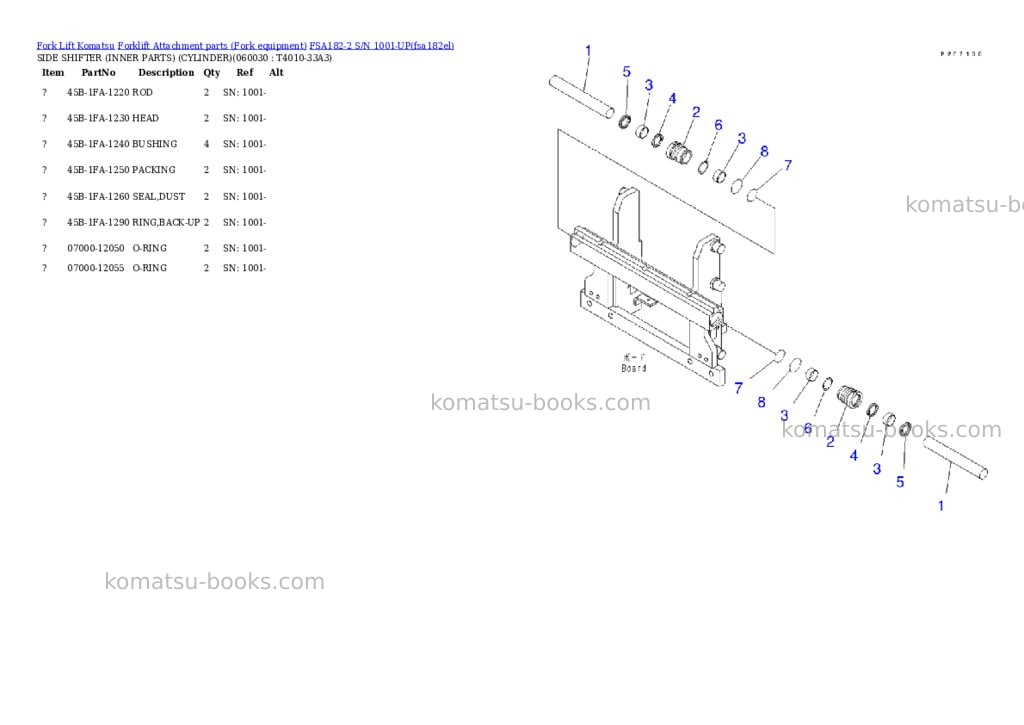 Komatsu fsa182-2 s/n 1001-up Parts catalog cover Page 8