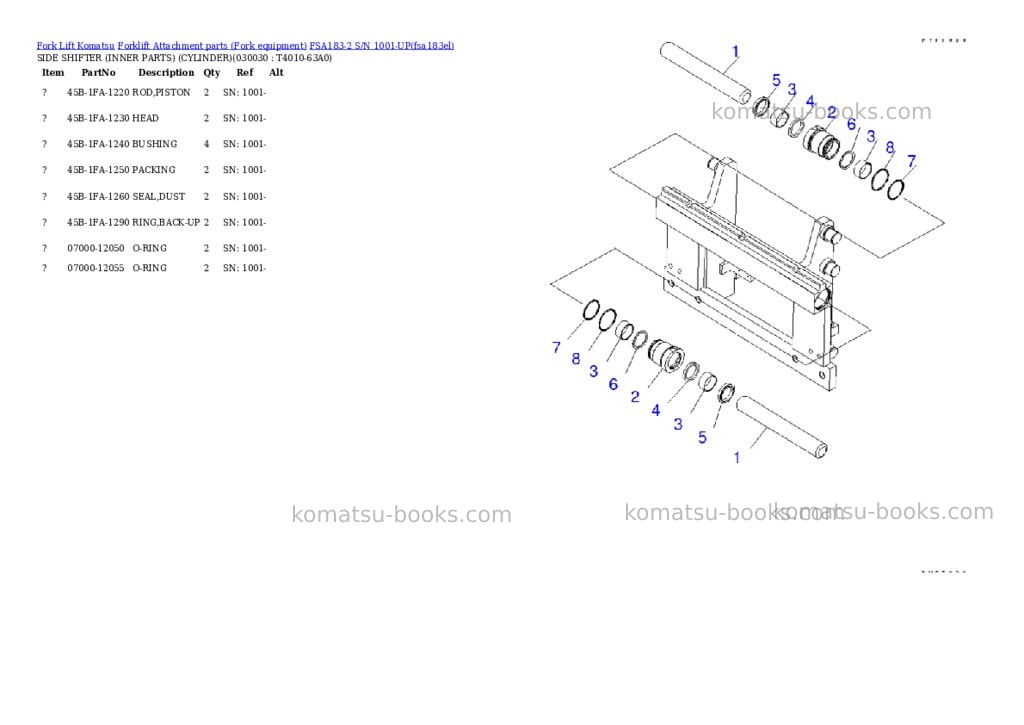 Komatsu fsa183-2 s/n 1001-up Parts catalog cover Page 2 Komatsu fsa183-2 s/n 1001-up Parts catalog cover Page 2