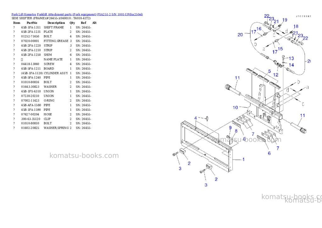 Komatsu FSA251-2 S/N 1001-UP Parts catalog cover Page 3