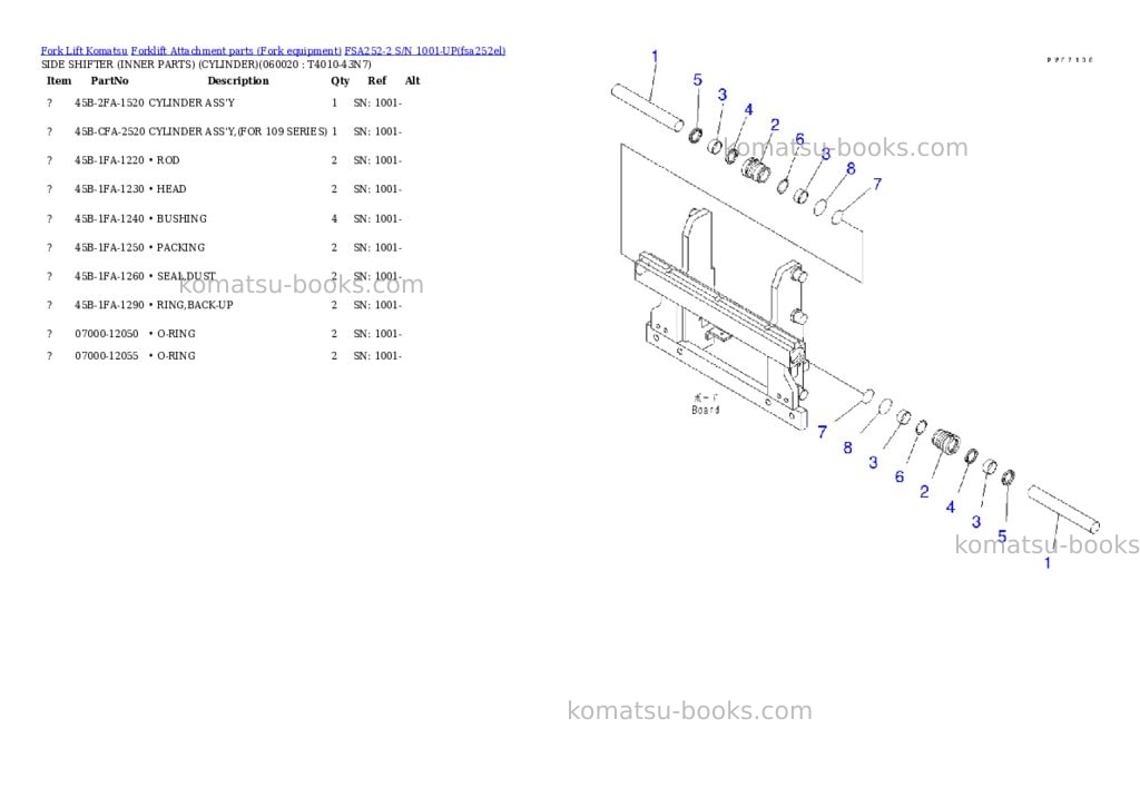 Komatsu fsa252-2 s/n 1001-up Parts catalog cover Page 6
