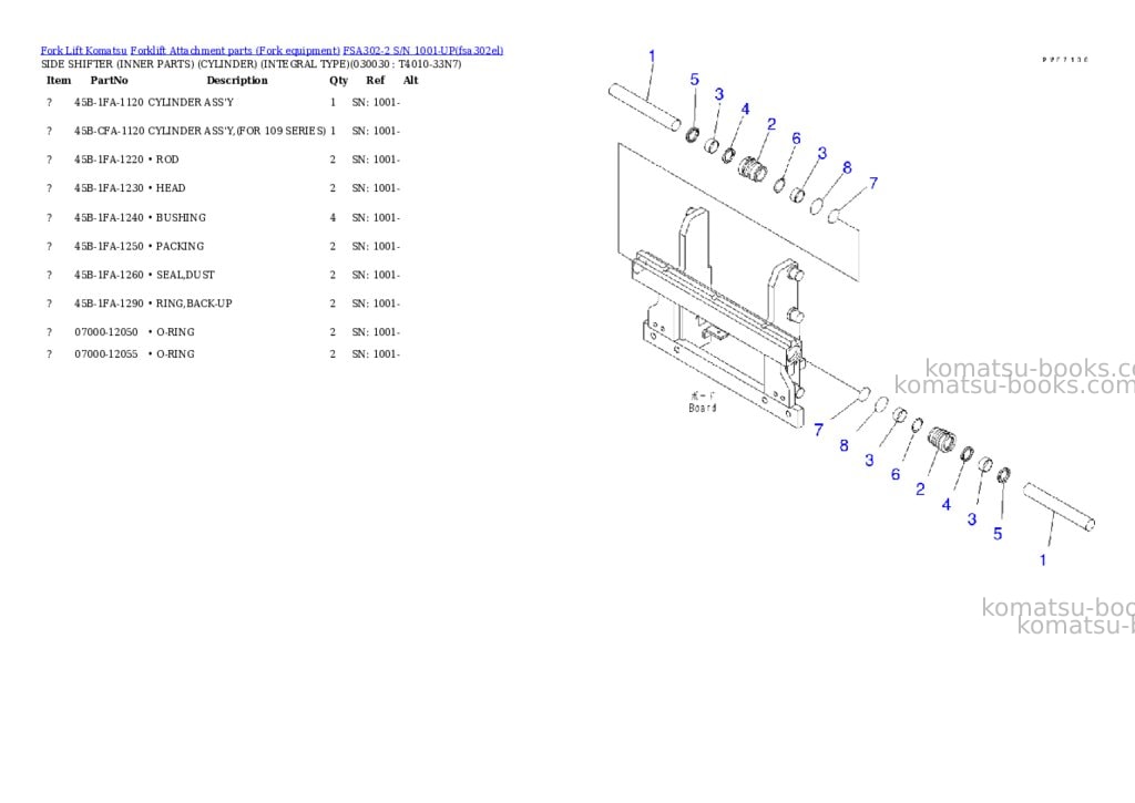 Komatsu fsa302-2 s/n 1001-up Parts catalog cover Page 2 Komatsu fsa302-2 s/n 1001-up Parts catalog cover Page 2