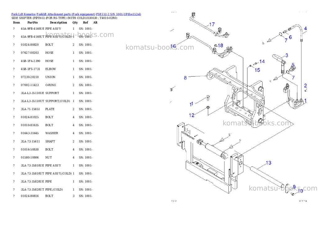 Komatsu fse152-2 s/n 1001-up Parts catalog cover Page 2