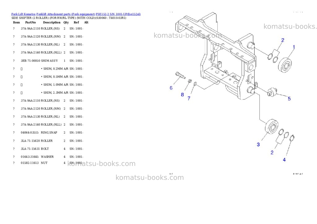Komatsu fse152-2 s/n 1001-up Parts catalog cover Page 5