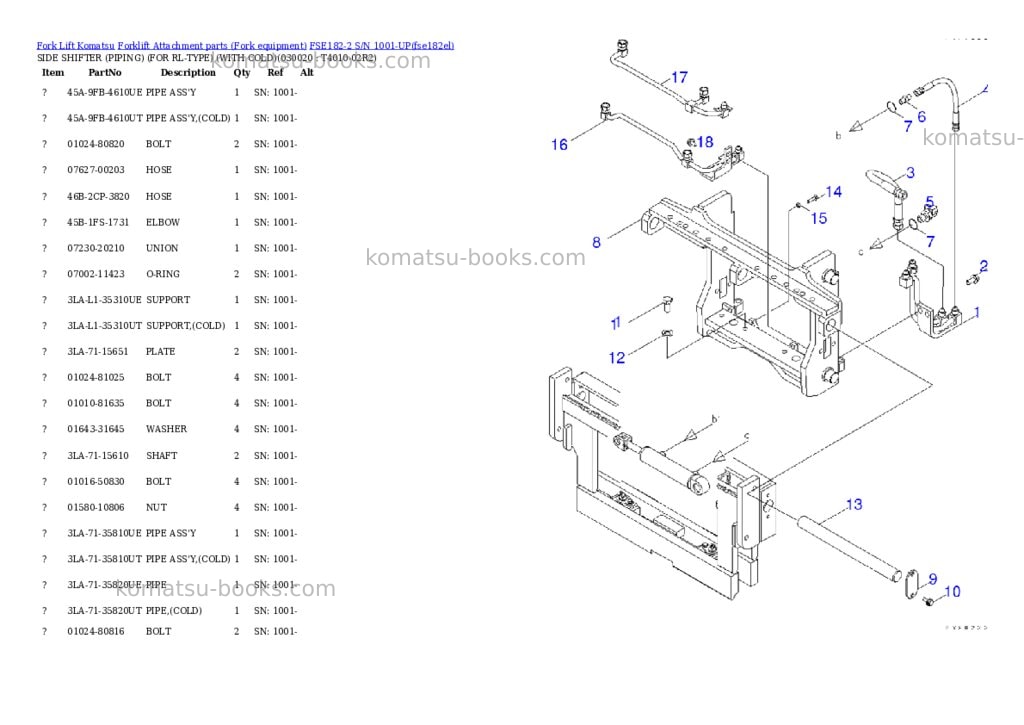 Komatsu fse182-2 s/n 1001-up Parts catalog cover Page 2