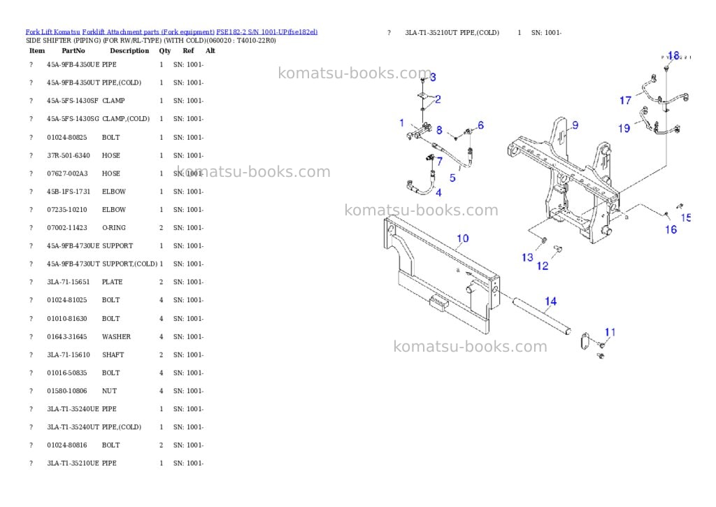 Komatsu fse182-2 s/n 1001-up Parts catalog cover Page 8