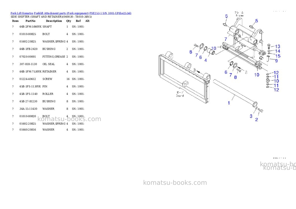 Komatsu fse253-1 s/n 1001-up Parts catalog cover Page 4