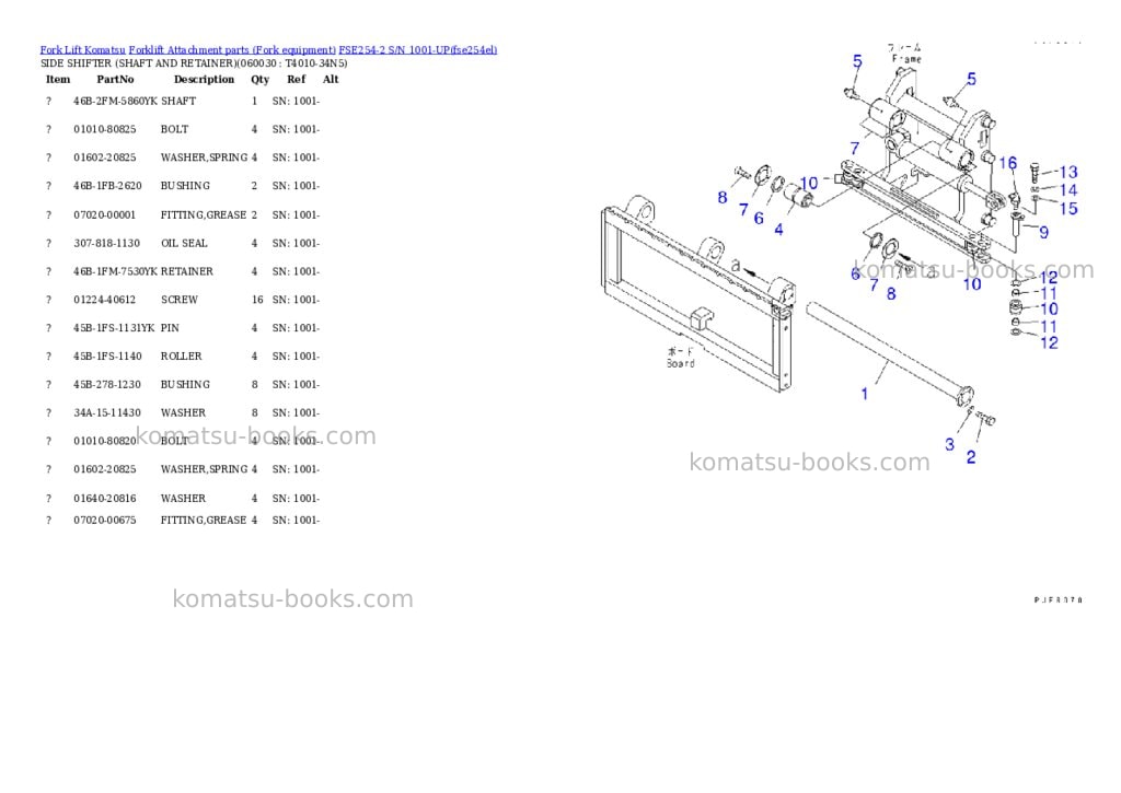 Komatsu fse254-2 s/n 1001-up Parts catalog cover Page 4