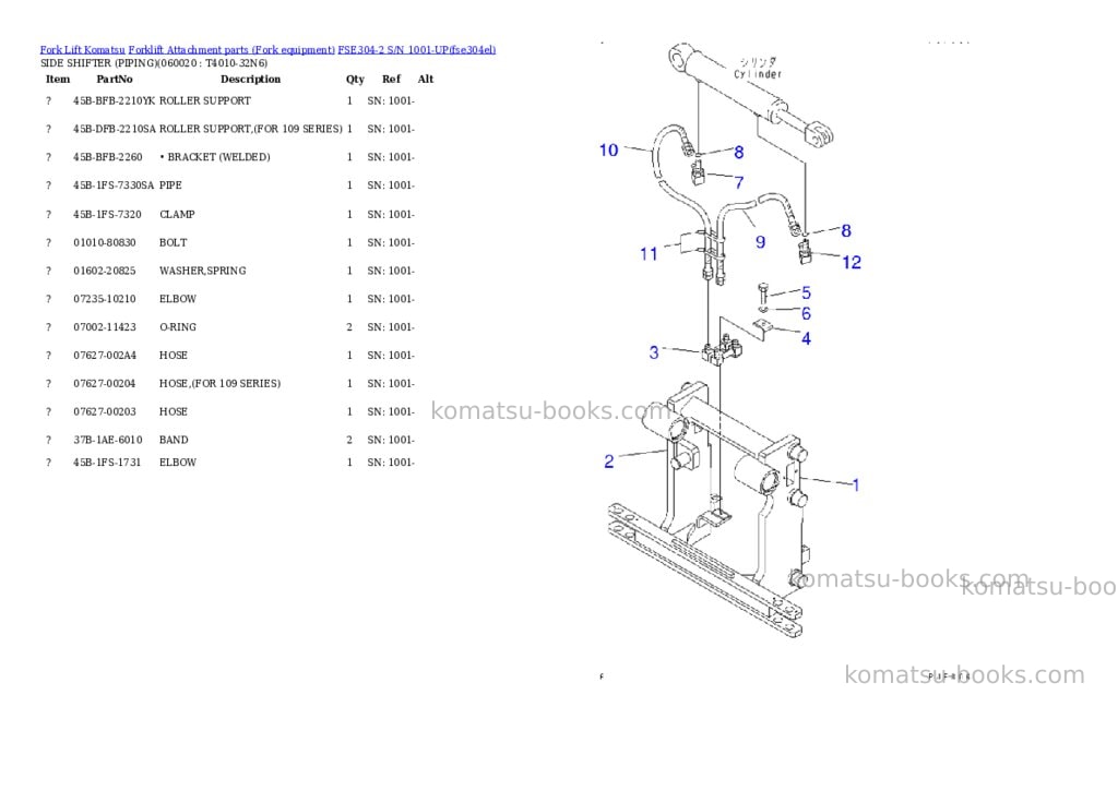 Komatsu fse304-2 s/n 1001-up Parts catalog cover Page 3