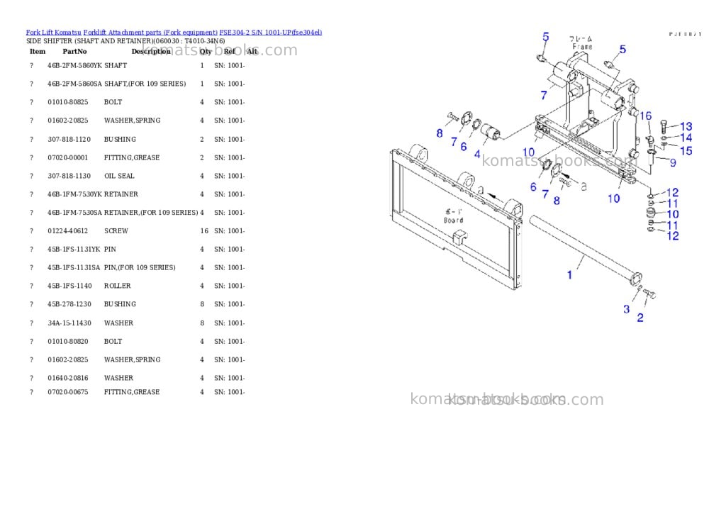 Komatsu fse304-2 s/n 1001-up Parts catalog cover Page 4