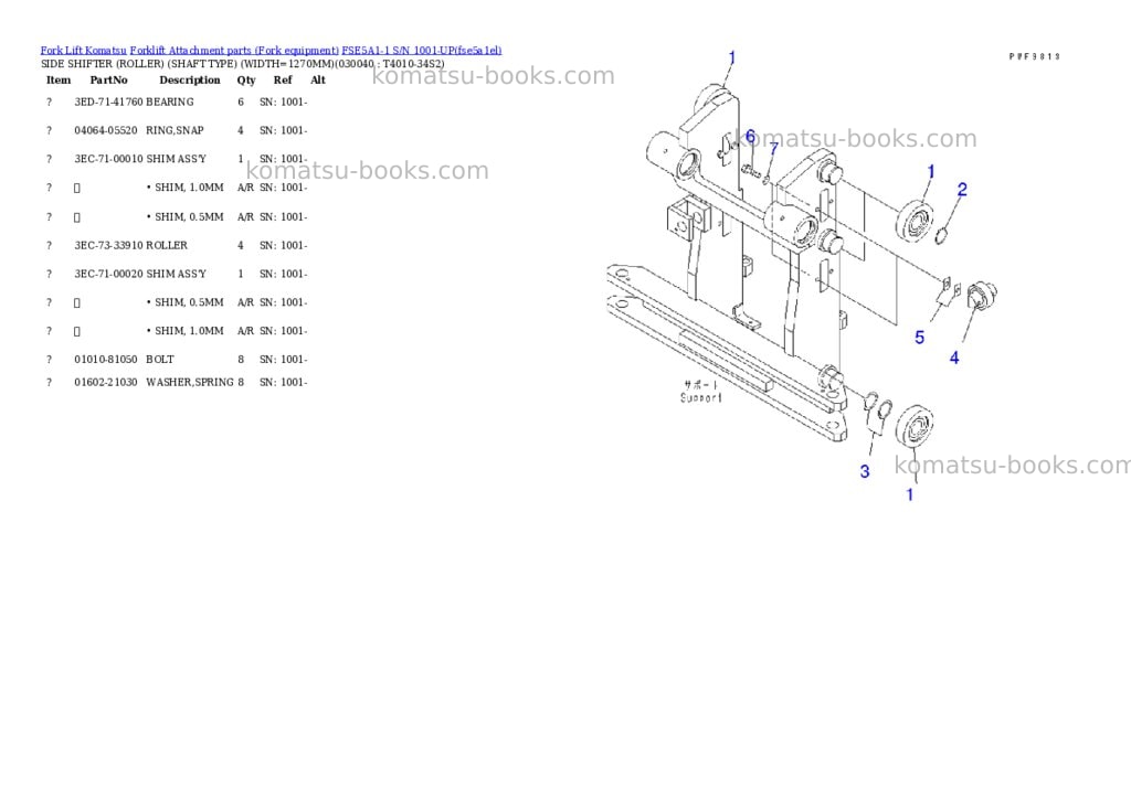 Komatsu fse5a1-1 s/n 1001-up Parts catalog cover Page 3
