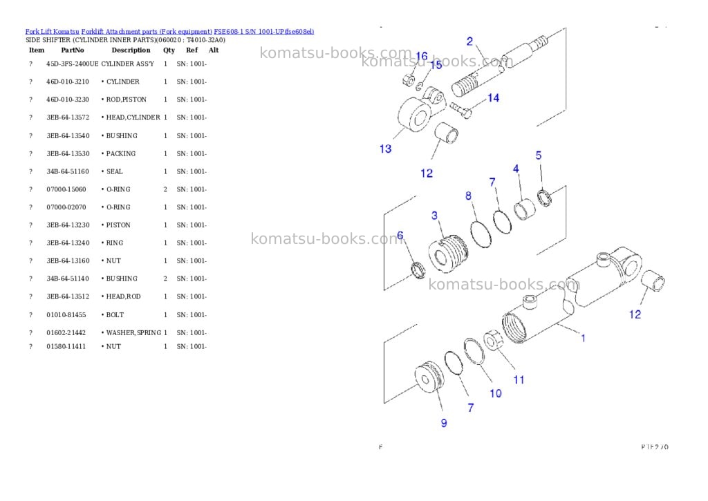 Komatsu fse608-1 s/n 1001-up Parts catalog cover Page 6