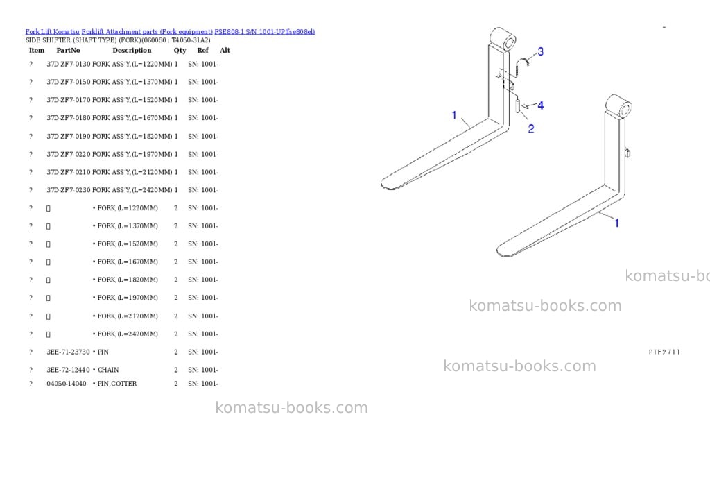 Komatsu fse808-1 s/n 1001-up Parts catalog cover Page 9 Komatsu fse808-1 s/n 1001-up Parts catalog cover Page 9