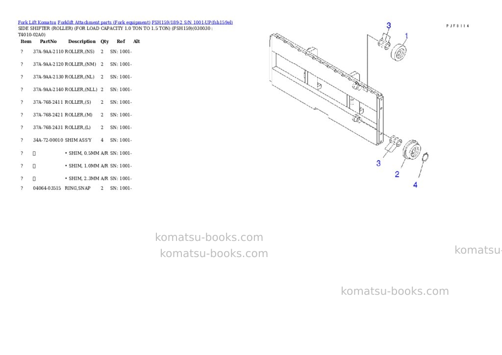 Komatsu fsh159/189-2 s/n 1001-up Parts catalog cover Page 2 Komatsu fsh159/189-2 s/n 1001-up Parts catalog cover Page 2