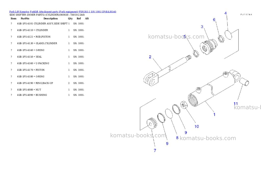 Komatsu fsh303-1 s/n 1001-up Parts catalog cover Page 7 Komatsu fsh303-1 s/n 1001-up Parts catalog cover Page 7