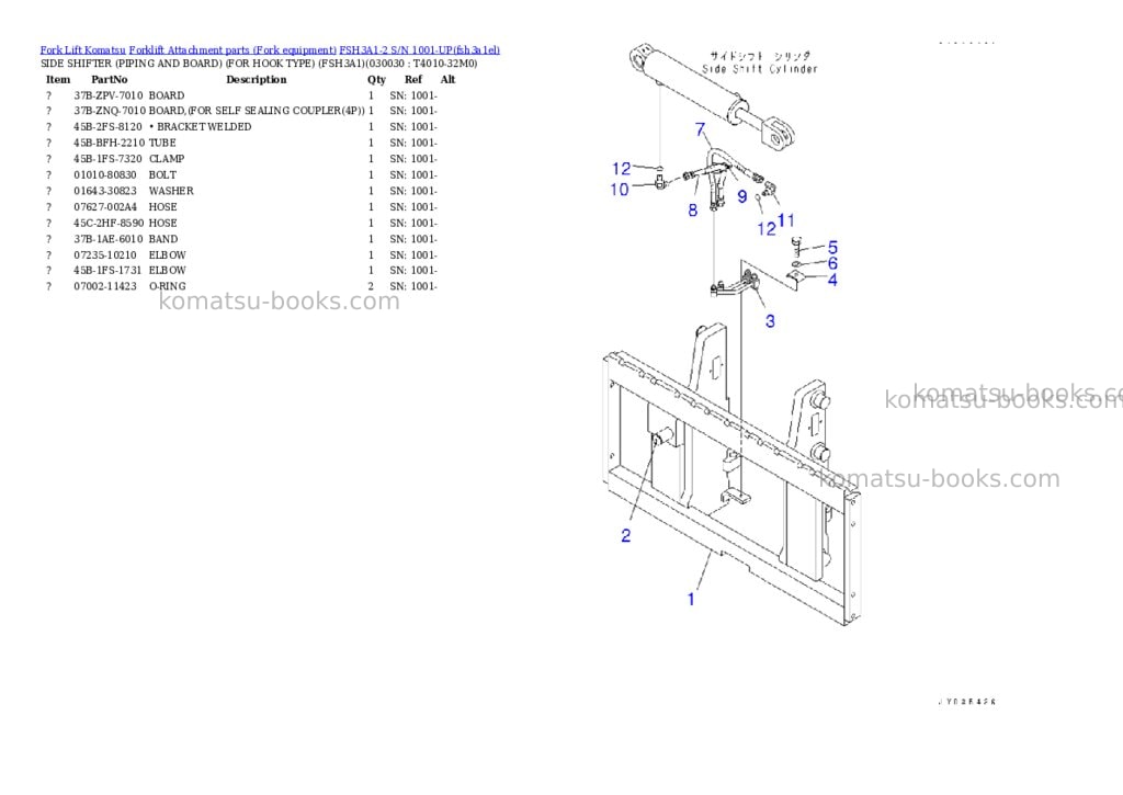 Komatsu FSH3A1-2 S/N 1001-UP Parts catalog cover Page 2