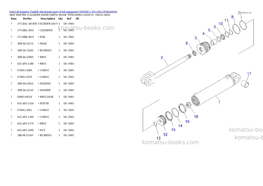 Komatsu fsh409-1 s/n 1001-up Parts catalog cover Page 10