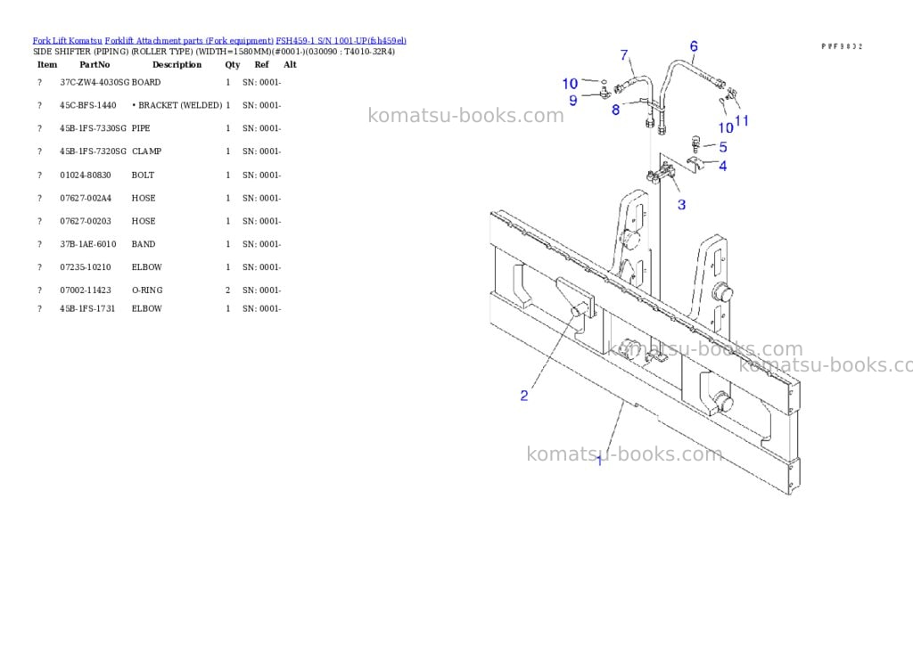 Komatsu fsh459-1 s/n 1001-up Parts catalog cover Page 8 Komatsu fsh459-1 s/n 1001-up Parts catalog cover Page 8
