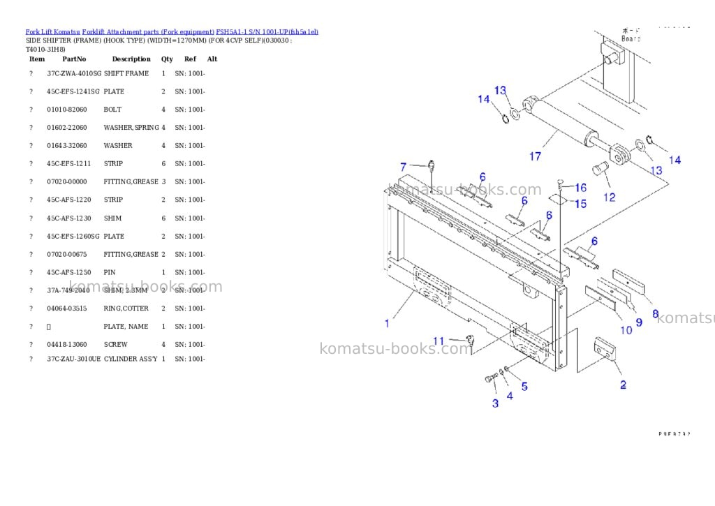 Komatsu fsh5a1-1 s/n 1001-up Parts catalog cover Page 3