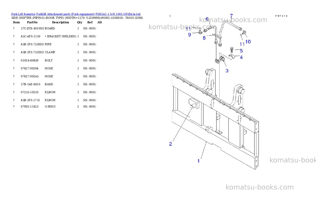 Komatsu fsh5a1-1 s/n 1001-up Parts catalog cover Page 5