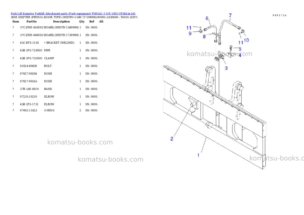 Komatsu fsh5a1-1 s/n 1001-up Parts catalog cover Page 6