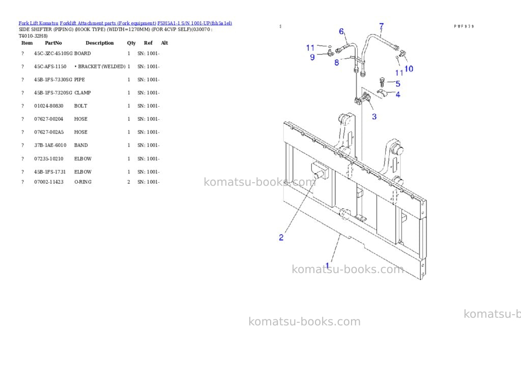 Komatsu fsh5a1-1 s/n 1001-up Parts catalog cover Page 7