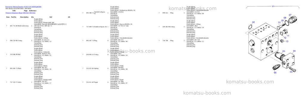 Komatsu h185s s/n 06090 Parts catalog cover Page 4 Komatsu h185s s/n 06090 Parts catalog cover Page 4