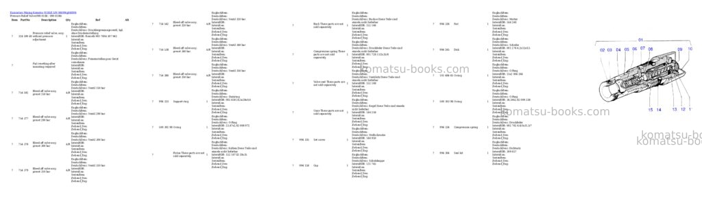 Komatsu h185e s/n 06099 Parts catalog cover