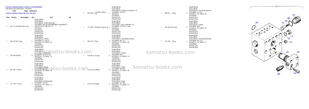 Komatsu h185e s/n 06099 Parts catalog cover Page 3