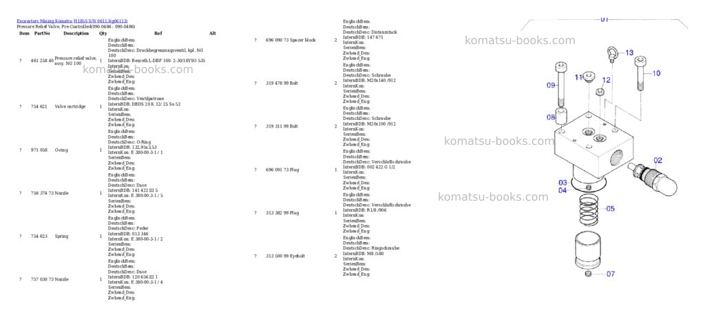 Komatsu h185s s/n 06113 Parts catalog cover Page 3 Komatsu h185s s/n 06113 Parts catalog cover Page 3