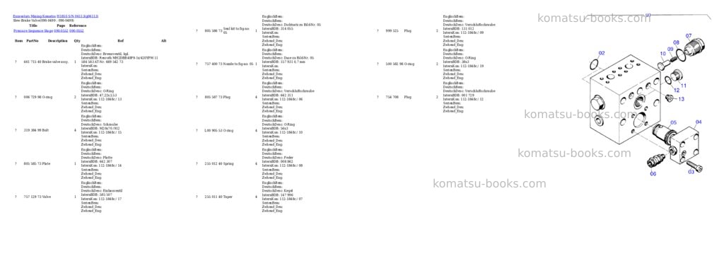 Komatsu h185s s/n 06113 Parts catalog cover Page 4 Komatsu h185s s/n 06113 Parts catalog cover Page 4