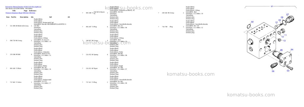 Komatsu h185s s/n 06113 Parts catalog cover Page 5 Komatsu h185s s/n 06113 Parts catalog cover Page 5