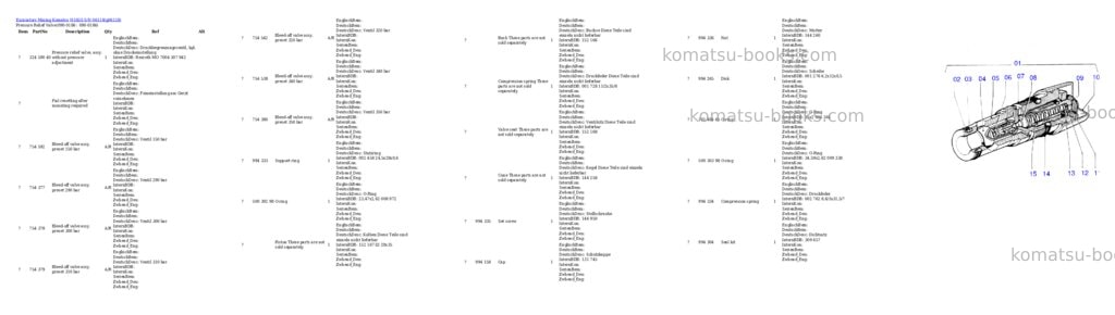 Komatsu h185s s/n 06118 Parts catalog cover
