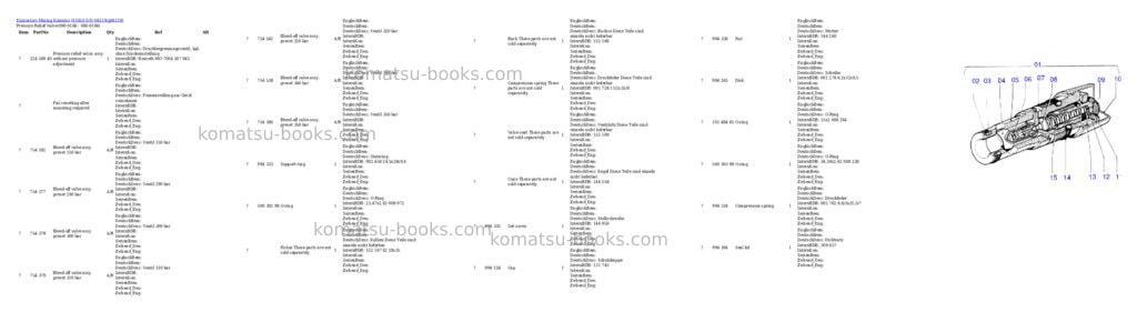 Komatsu h185s s/n 06119 Parts catalog cover Komatsu h185s s/n 06119 Parts catalog cover
