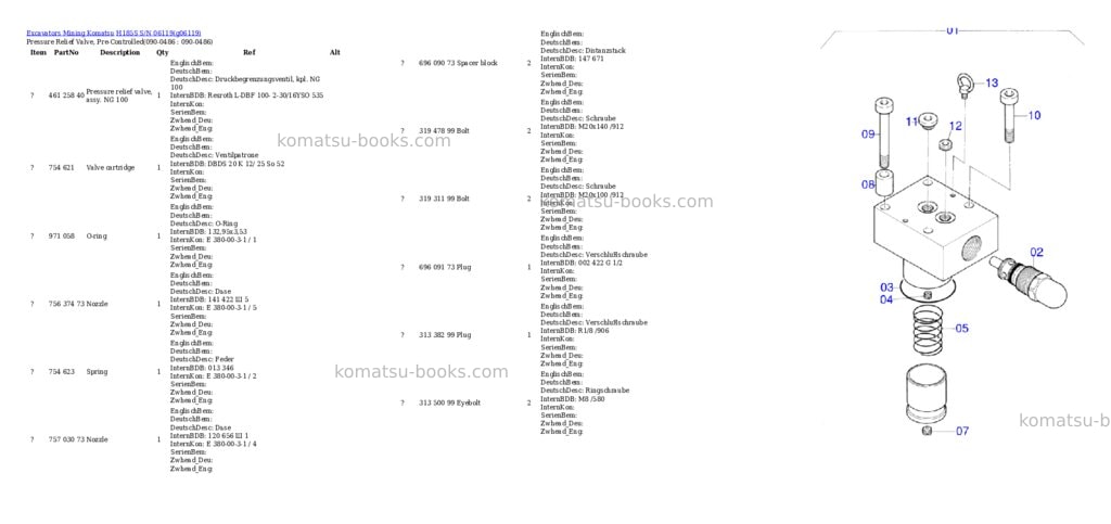 Komatsu h185s s/n 06119 Parts catalog cover Page 6 Komatsu h185s s/n 06119 Parts catalog cover Page 6