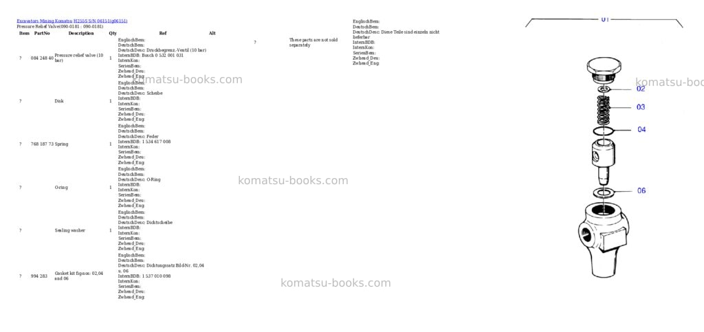 Komatsu h255s s/n 06151 Parts catalog cover Page 3 Komatsu h255s s/n 06151 Parts catalog cover Page 3