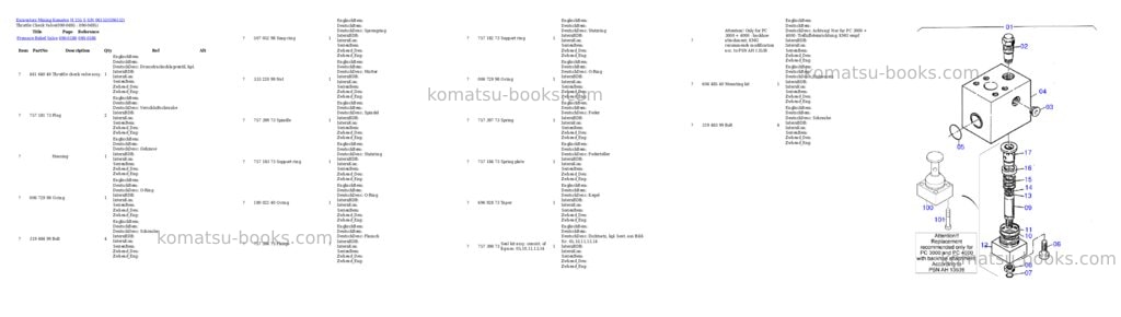Komatsu H 255 S S/N 06152 Parts catalog cover Page 10 Komatsu H 255 S S/N 06152 Parts catalog cover Page 10