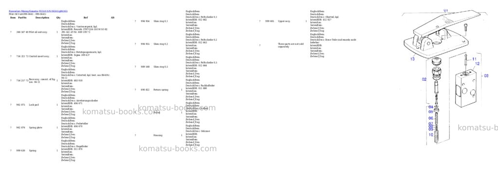 Komatsu h255s s/n 06161 Parts catalog cover Page 10