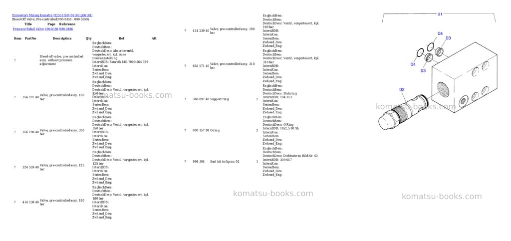 Komatsu h255s s/n 06161 Parts catalog cover Page 6