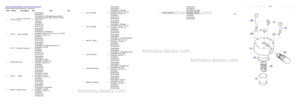Komatsu h255s s/n 06161 Parts catalog cover Page 9