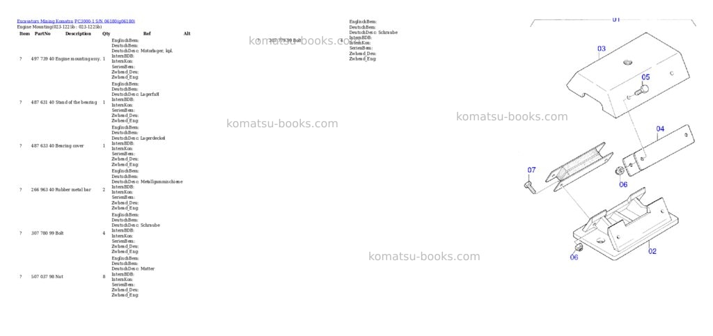 Komatsu pc3000-1 s/n 06180 Parts catalog cover