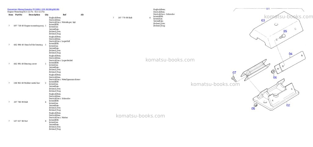 Komatsu pc3000-1 s/n 06186 Parts catalog cover Page 2