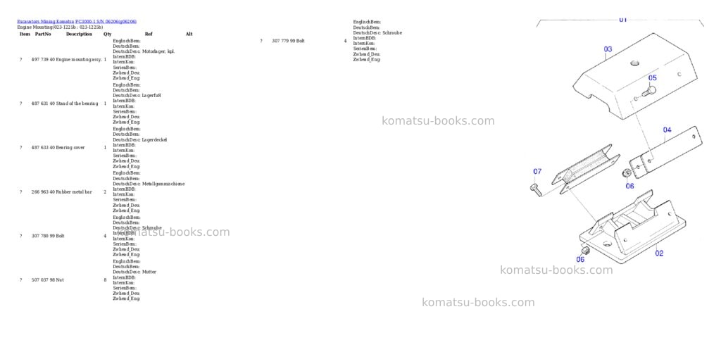Komatsu pc3000-1 s/n 06206 Parts catalog cover