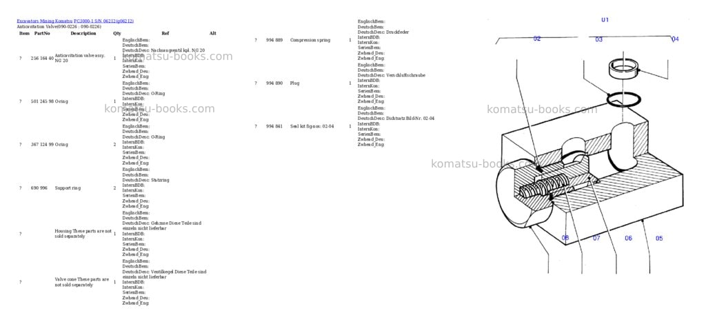 Komatsu PC3000-1 S/N 06212 Parts catalog cover Page 5