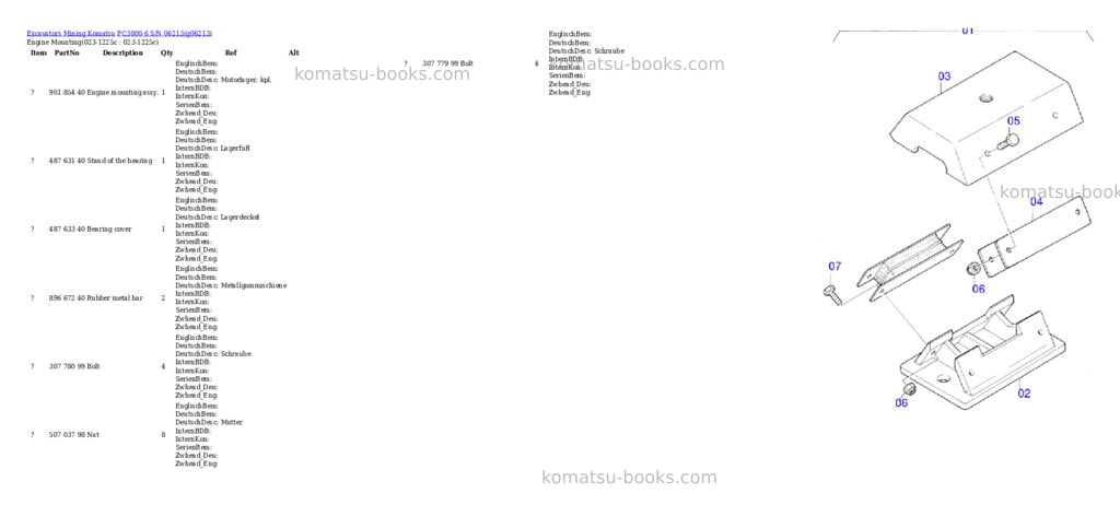 Komatsu pc3000-6 s/n 06213 Parts catalog cover